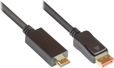 Produktbild von Anschlusskabel DisplayPort 1.4 an HDMI 2.0, 4K @60Hz, vergoldete Kontakte, OFC, schwarz, 10m, Good Connections®
