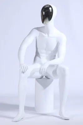 Produktbild von SD-07 Mann schöne abstrakte weiß Matt lackierte Schaufensterpuppe Galvanik Maske Männlich