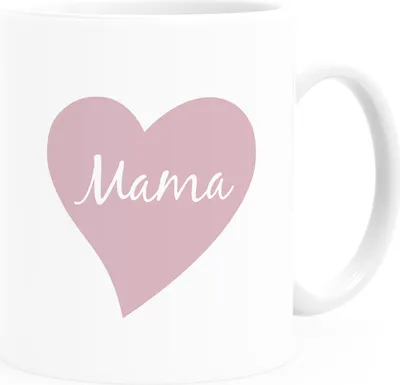Produktbild von Kaffee-Tasse Herz Mama Inschrift Geschenk für Mutti Muttertag Weihnachten Geburtstag Ostern SpecialMe® weiß Keramik-Tasse