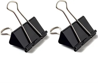 Produktbild von Foldback Klammern Metall Büroklammern, 24 Stück Binder Clips Schwarz Papierklammern Groß für Büro Dokumente und Haushalt (32mm)