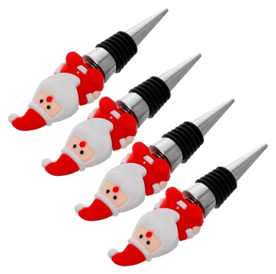 Produktbild von Weinflaschenverschluss mit Weihnachtsmotiv - 4 Stück für festliche Anlässe