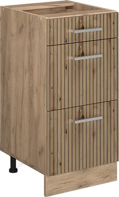 Zdjęcie produktu dla Szafka dolna do kuchni Vicco R-Line Dąb rzemieślniczy 40 cm z szufladami, bez blatu roboczego, Model 49152