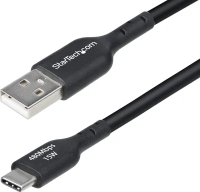Immagine prodotto di StarTech.com Cavo di Ricarica USB-A a USB-C da 4m - Cavetto di Carica Rapida USB-A a Type-C da 3A, Cavo per Trasferimento Dati USB 2.0 rivestito in TPE - Nero