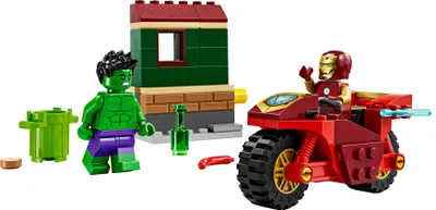 Produktbild von LEGO Marvel Iron Man mit Bike und der Hulk, Superhelden-Bauspielzeug für Kinder, Spielset zum Sammeln mit Bike und Minifiguren, Geschenk für Mädchen und Jungen ab 4 Jahren 76287