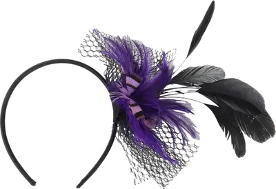 Produktbild von Haarreif mit Feder 13 - schwarz-lila