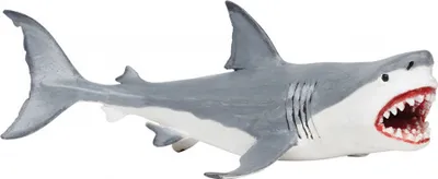 Obrázek produktu pro Safari žralok Megalodon junior 19 cm, guma, šedá/bílá