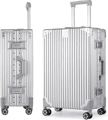 Produktbild von Kleiner Aluminiumkoffer 55cm 35L 4 Räder TSA-Schloss