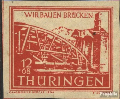 Produktbild von Briefmarken Sowjetische Zone (All.Bes.) 1946 Mi 113VIII, Punkt im H in THÜRINGEN (Feld 27) postfrisch Wiederaufbau