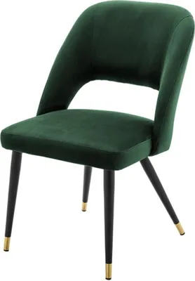 Produktbild von Casa Padrino Luxus Esszimmerstuhl Grün / Schwarz 52 x 58 x H. 85 cm - Luxus Esszimmermöbel