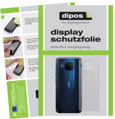 Produktbild von 2x Schutzfolie für Nokia 5.4 Rückseite matt Displayschutzfolie Folie Display Schutz dipos