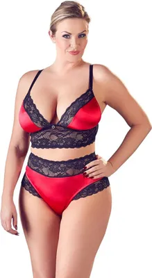 Produktbild von Cottelli CURVES - BH Set schwarz/rot 4XL