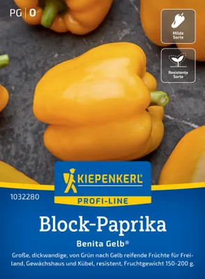 Produktbild von Kiepenkerl Blockpaprikasamen Benita Gelb F1 Capsicum annuum 5 Pflanzen