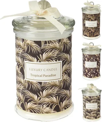 Produktbild von svíčka vonná sklo pr.14cm s víčkem mix dekorů