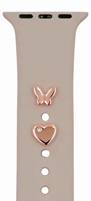 Immagine prodotto di Set di charms per cinturino di orologio, farfalla, rosa e oro