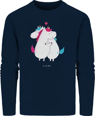 Produktbild von Mr. & Mrs. Panda Baumwoll Pullover Einhorn Mitteilung Größe XXL - French Navy - Geschenk, Sweatshirt, Valentinstag, Spruch, Pulli, Einhörner, Unicorn, Lustig, Sweater