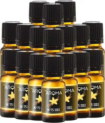 Produktbild von myAROMA flavour drops – Vanille 17x10ml, zuckerfrei, kalorienfrei & vegan, natürliches Aroma ohne künstliche Farbstoffe für Küche und Getränke, Nr. 75