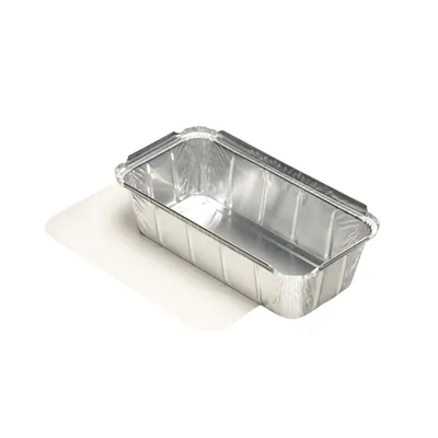 Produktbild von Starpak 5 Schalen, Alu + Einlegedeckel, PE-beschichtet eckig 1 l 5,4 cm x 11 cm x 21,3 cm | Schrumpffolie (5 Stück)
