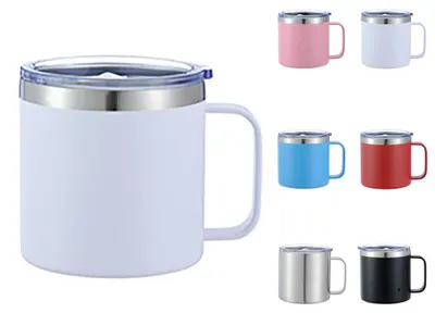Produktbild von Isolierbecher mit Griff, 350 ml, doppelwandiger Edelstahl-Thermobehälter