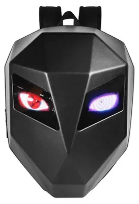 Produktbild von LED Motorradrucksack - Helmtasche - Programmierbares LED-Display - 3D Hartschale - ABS+PC, 1680D PVC - 48×36×18 cm - Schwarz
