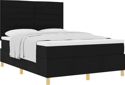Produktbild von Boxspringbett mit Matratze Schwarz 160 x 200 cm Stoff