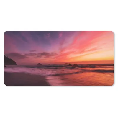 Produktbild von MuchoWow® Schreibtischunterlage Strand - Meer - Natur - Abend 80x40 cm - XXL Mauspad - Gaming Mauspad