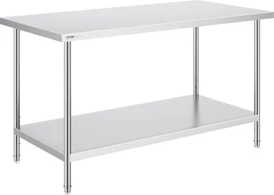 Zdjęcie produktu dla Stół Roboczy ze Stali Nierdzewnej – do Warsztatu i Gastronomii 76x152 cm