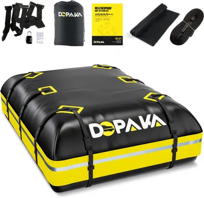 Obrázok produktu pre Daktas – Autodaktas – Taška na strešný nosič – Taška na prepravu batožiny – Strešný kufor – 595 litrov – Vodotesné, materiál 1000D PVC