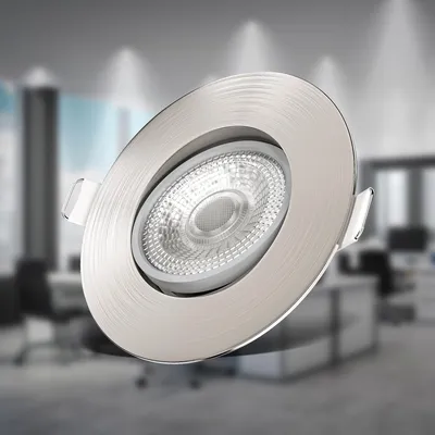 Obrázok produktu pre Zapustené bodové svietidlo 68mm sada 6 ks - 230V, 4,9W, 480lm, LED, stmievateľné, teplá biela, matný nikel