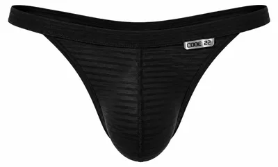 Image de CODE 22 - Sous-vêtement String Hommes - Zebra Thong Black - 1x Taille S