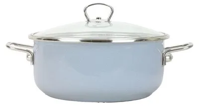 Produktbild von Emaillierter Kochtopf mit Glas. PREMIUM grau 16 cm, 1,25l