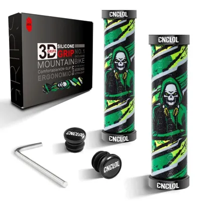 Obrázek produktu pro Rukojeti na řídítka pro horská kola, 22 mm, silikonové, dvojité upevnění, protiskluzové, tlumící nárazy