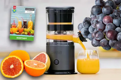 Produktbild von Mediashopping Livington JuiceBoost, Zentrifugal-Entsafter, Schwarz, 110 RPM, 0,16 l, 10 W, 145 mm