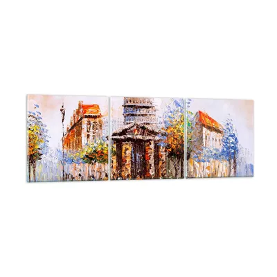 Produktbild von Bilder auf glas - Farbe Architektur Eiffle Turm - 90x30cm - Glasbilder - Wandbilder - Kunstdruck - zum Aufhängen bereit - Wanddekoration aus Glas - Glas Bilder - Wandbild auf Glas - GCA90x30-2881