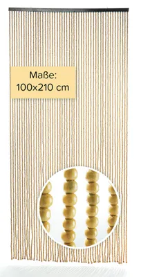 Produktbild von Lockardi Perlenvorhang Türvorhang COFFEE Holzperlen braun 50 Stränge 100x210cm