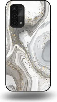 Produktbild von Smartphonica Handytasche passend für OPPO A54 5G / A74 5G / A93 5G mit Marmordruck - TPU Rückseitenschutzhülle Marmordesign - Silber