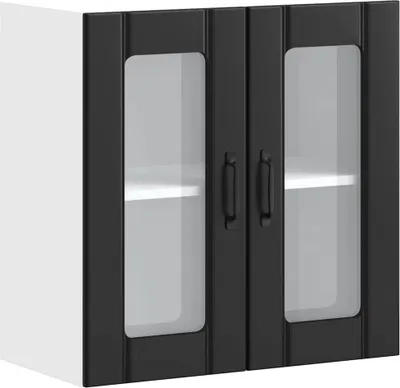 Produktbild von Hochwertig Küchen-Hängeschrank mit Glastür Lucca Schwarz Holzwerkstoff 853908