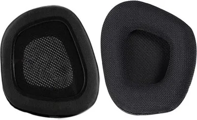 Productafbeelding van Zwarte oorkussens van mesh-materiaal met traagschuim voor gaming-headsets - vervangende oorkussens