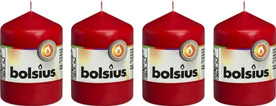 Image de lot de 4 bougies - hauteur 8 cm - diamètre 5,8 cm - rouge