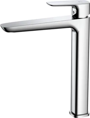 Obrázek produktu pro Avapax | Umývadlová baterie stojící vysoká – lesklý chrom – mosaz – keramická hlavice 26 mm – minimalistický design