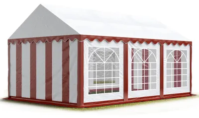 Immagine prodotto di TOOLPORT Tendone per feste 3x6 m PVC rosso-bianco 100% impermeabile Tendone da esterno Tenda party
