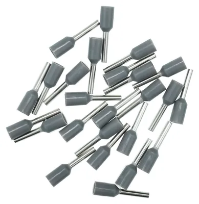 Produktbild von Aderendhülsen 0,75mm² (grau), isoliert, 25 Stück