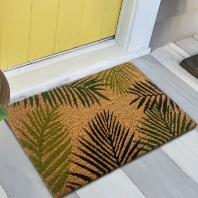 Zdjęcie produktu dla Egzotyczna skrobaczka do butów z liśćmi palmy kokosowej w kolorze zielonym Rozmiar - 60 x 90 cm