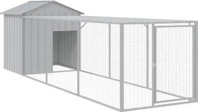 Obrázek produktu pro vidaXL Klec pro kuřata s výběhem světle šedá 117x405x123 cm ocel pozinkovaná