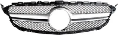 Produktbild von 2015-2018 Mercedes C Klasse W205 AMG Kühlergrill Grill Frontgrill Silber