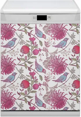 Produktbild von Magnet für Spülmaschine Abwaschbar 60x70 cm Magnet für Spülmaschine Magnetmatte Nachbildung - Vögel und Blumen