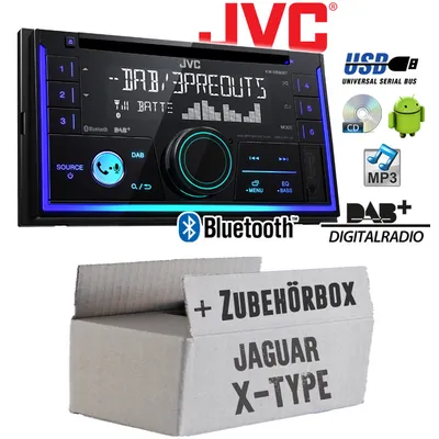 Produktbild von Autoradio Radio JVC KW-DB93BT - 2-DIn DAB+ Bluetooth MP3 USB - Einbauzubehör - Einbauset passend für Jaguar X- JUST SOUND best choice for caraudio
