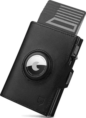 Produktbild von Herren RFID Slim Wallet mit Airtag-Fach, Münzfach aus Aluminium - Schwarz