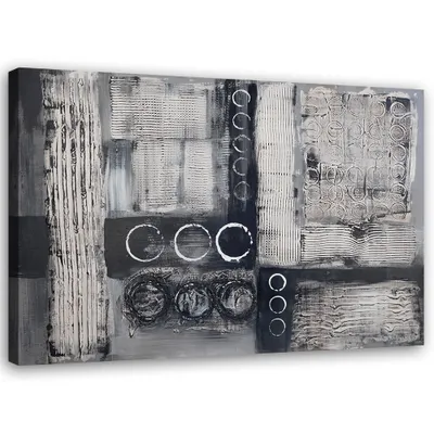 Obrázek produktu pro Obraz na plátně moderní umění 100x70 cm Feeby šedá nástěnná malba připravená k zavěšení