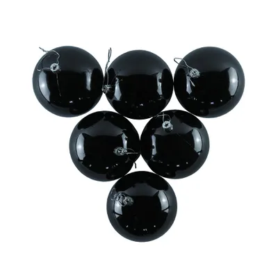 Produktbild von Kunststoffkugel, Durchmesser 10 cm, schwarz, 6 Stück, glänzend
