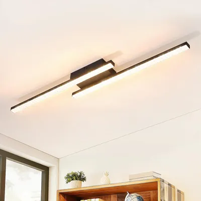 Produktbild von ZMH LED Deckenleuchte Kristall 12W Warmweiß 3000K Schwarz Modern Metall Deckenlampe Küchelampe für Schlafzimmer Wohnzimmer Flur